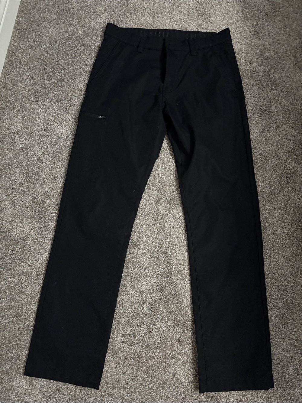 Men's Black polyester Pants - Classic Straight Fit